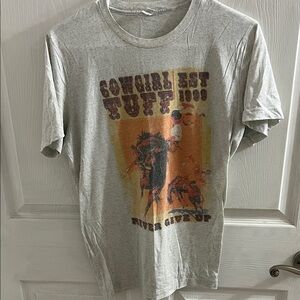 Cowgirl Tuff Vintage Graphic Tee - Gray and Orange